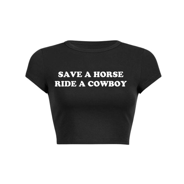 T-shirt court pour bébé Save A Horse Y2K 