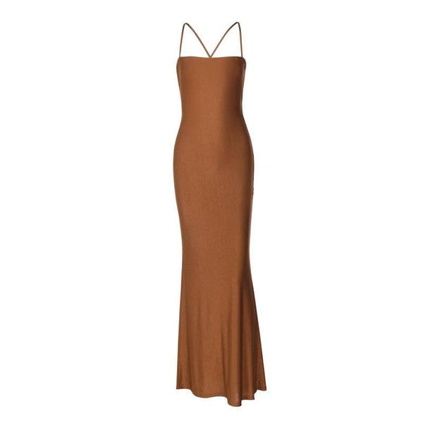 Robe longue à bretelles croisées et froncées | Robe de tango rouge | Robe rave noire 