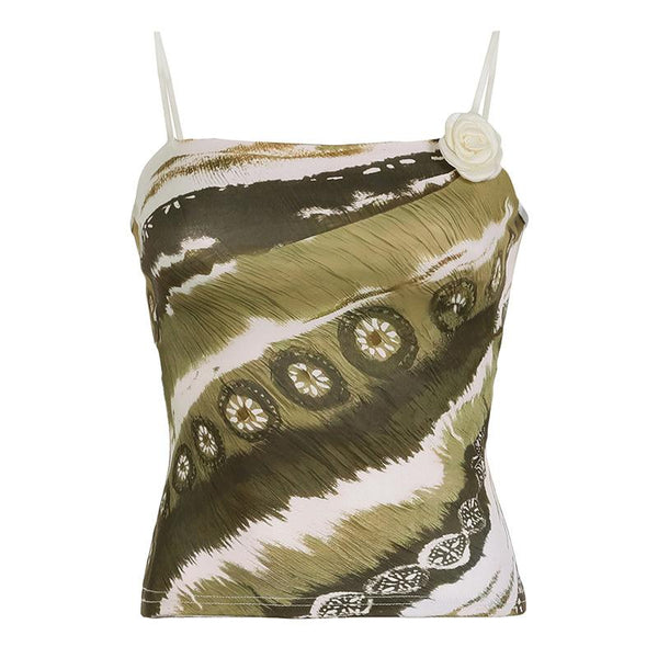 Haut caraco ajustable avec imprimé floral appliqué 