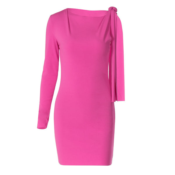Mini-robe nouée à une épaule | robe de tango rouge 