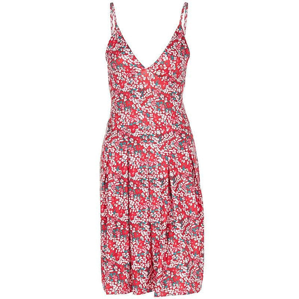 Mini-robe camisole plissée à imprimé fleuri et col en V 