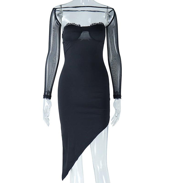 Robe midi 2 pièces en maille rembourrée à col en cœur 