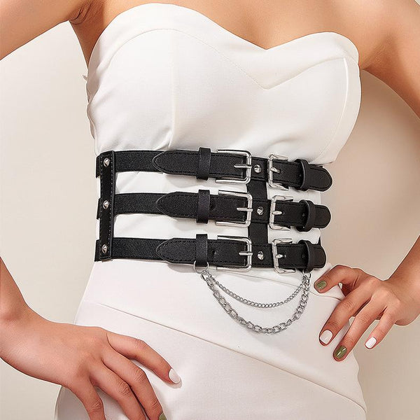 Corset à boucle en chaîne métallique superposée