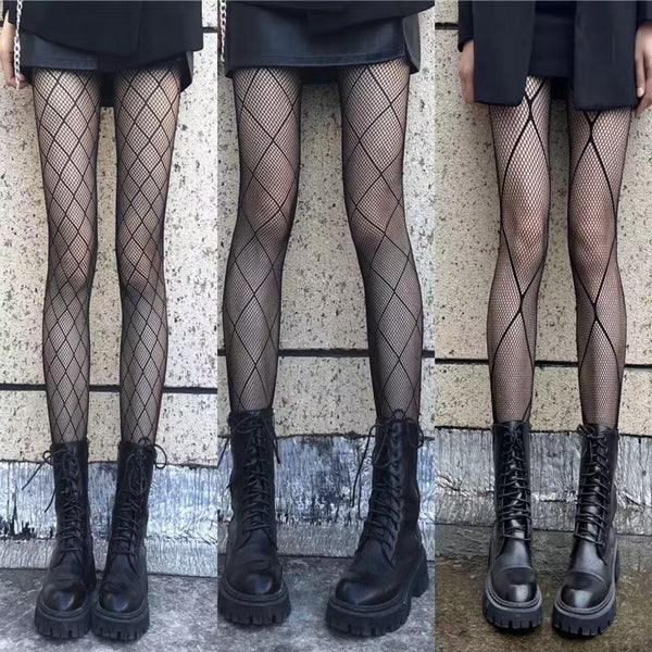 Collants résille à motif losanges 