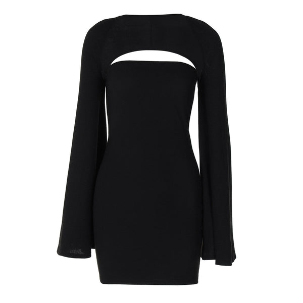 Mini-robe tube à manches longues et épaules dénudées, 2 pièces 