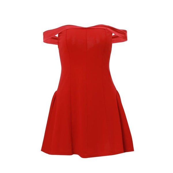 Mini-robe zippée à épaules dénudées | robe tango rouge 