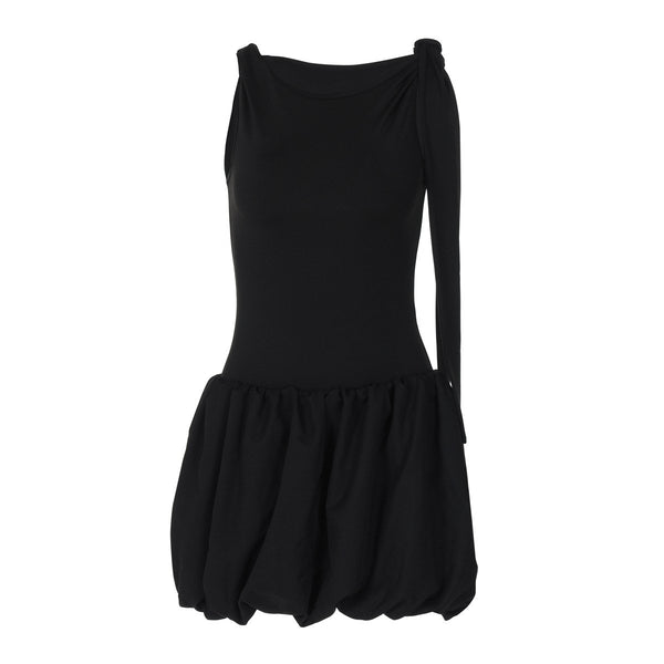 Ensemble mini-jupe body noué à une épaule 
