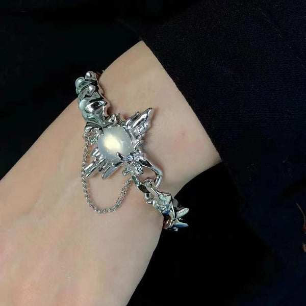 Bracelet irrégulier en agate blanche