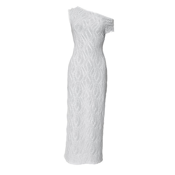 Robe longue transparente texturée froncée dans les deux sens 