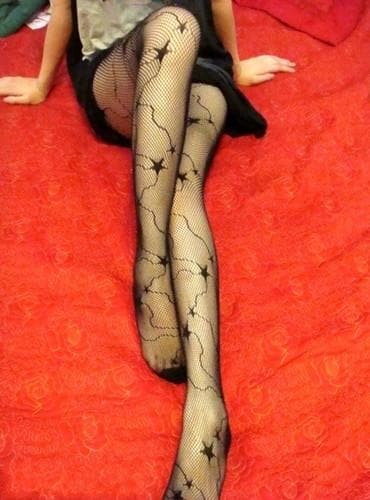 Collants résille à petits pois 