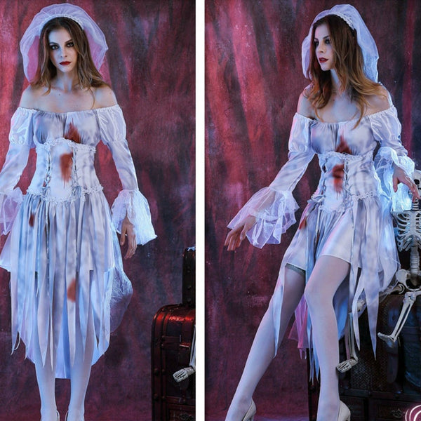 Robe midi à volants et manches longues, épaules dénudées et imprimé 