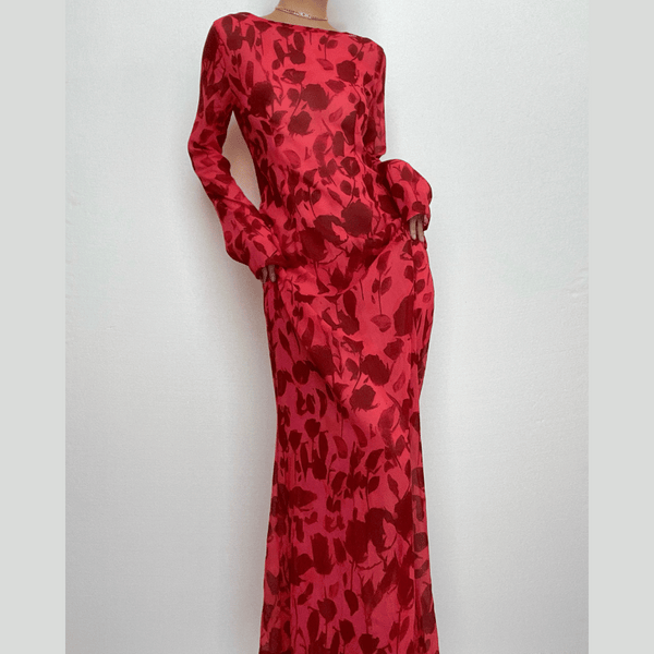 Sheer mesh see through zebra print long sleeve zip-up contrast maxi dress  | red tango dress  | samba dress