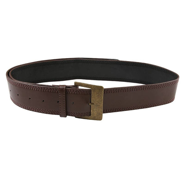 Ceinture en cuir PU avec boucle contrastée et coutures apparentes 
