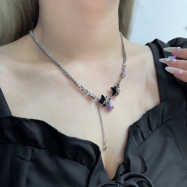 Collier pendentif étoile irrégulier multicolore 
