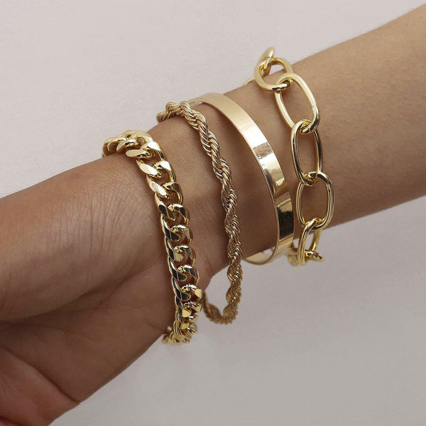 Bracelet chaîne 4 pièces 