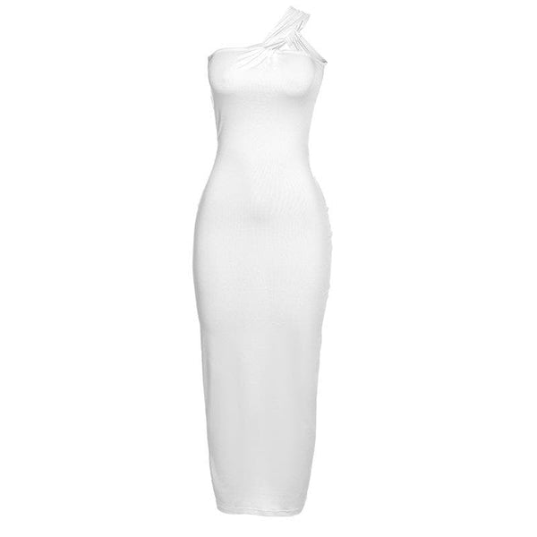 Robe longue asymétrique froncée unie et irrégulière, dos nu | robe de tango rouge 