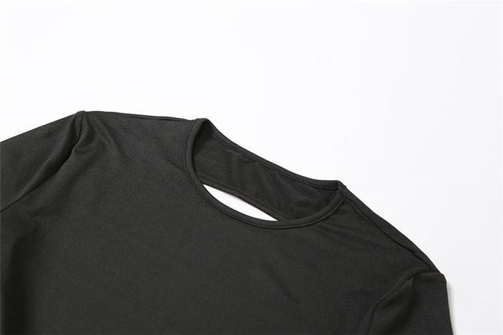 Crewneck lone sleeve open back flared jumpsuit - Halibuy