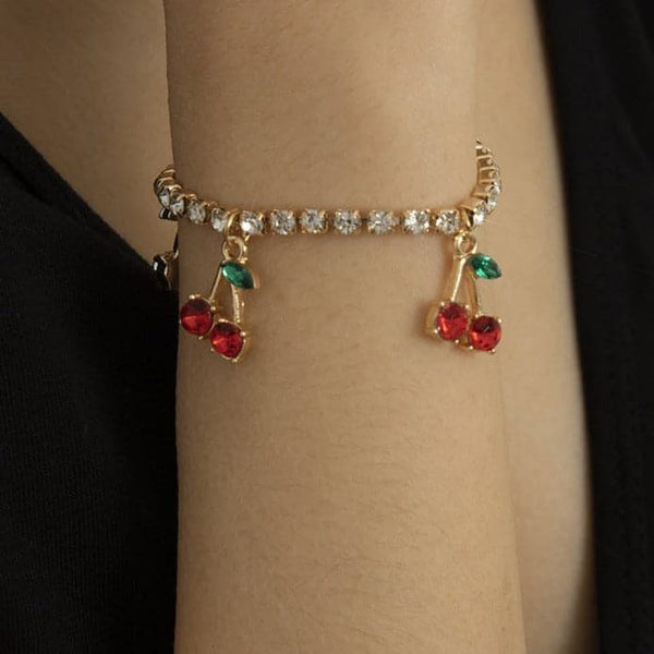 Bracelet strass cerise 