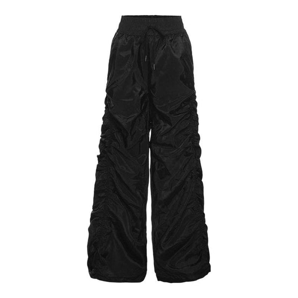 Pantalon large à taille haute et imprimé froncé, à nouer soi-même 