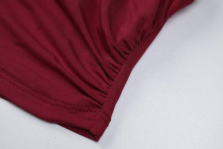 V neck cross front solid crop top - Halibuy