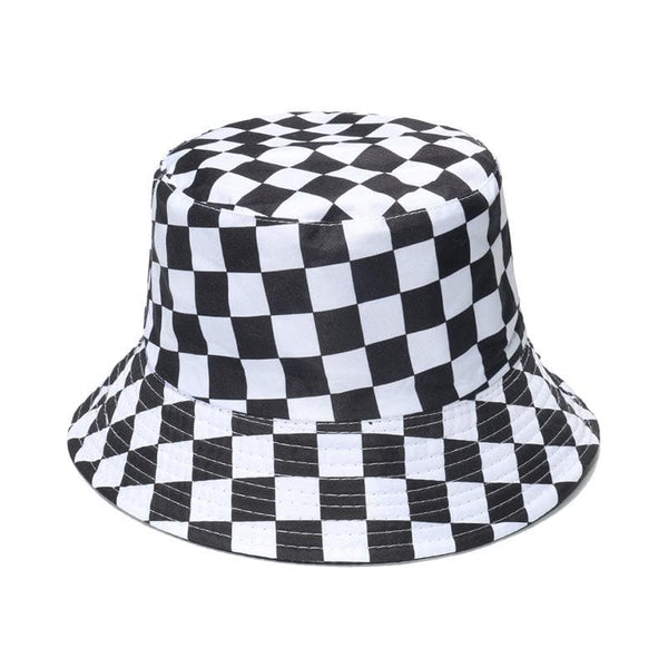 Chapeau bob pêcheur à imprimé écossais contrasté