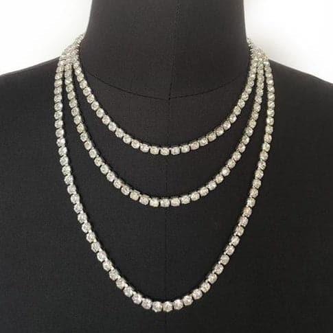 Collier superposé en strass 