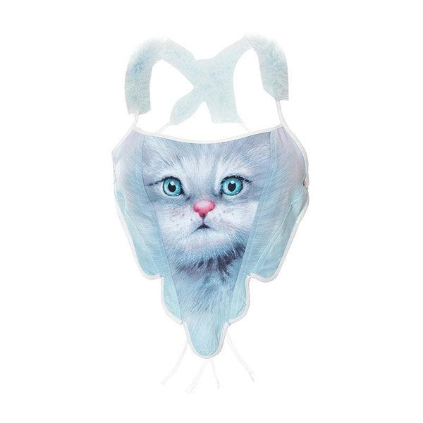 Haut court dos nu à imprimé chat et plumes 