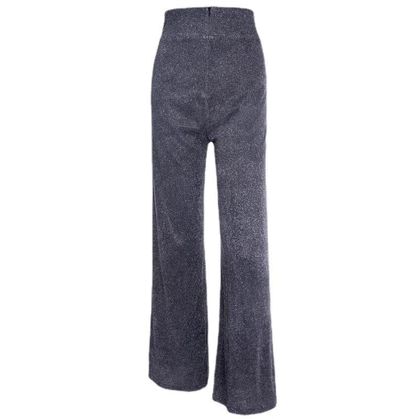 Pantalon large taille haute texturé à fermeture éclair 
