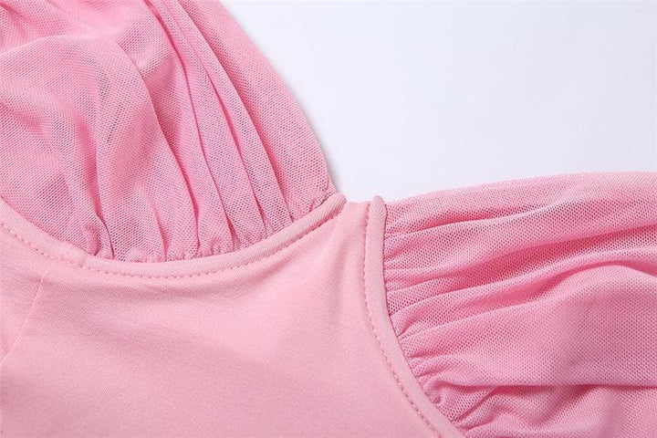 Heart neck ruched cami crop top - Halibuy
