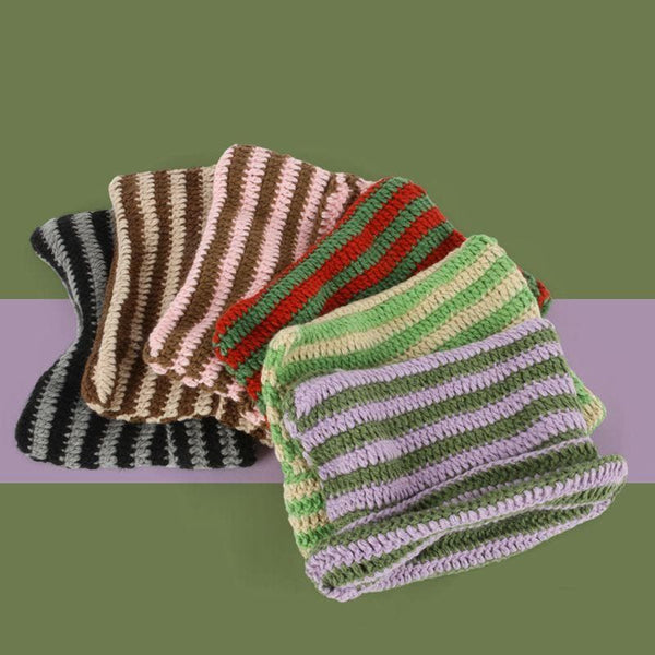 Bonnet tricoté contrasté