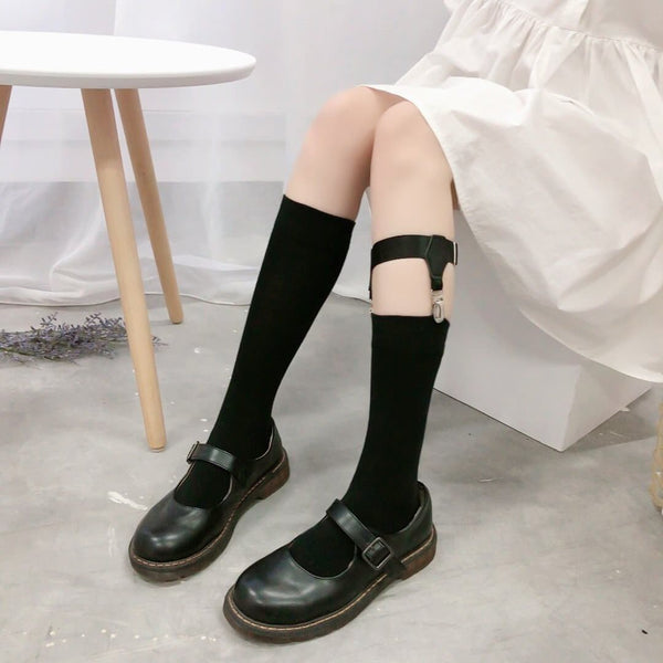 Chaussettes longues unies irrégulières 