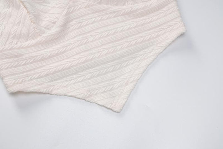Halter tie back v neck drawstring ruched skirt set - Halibuy